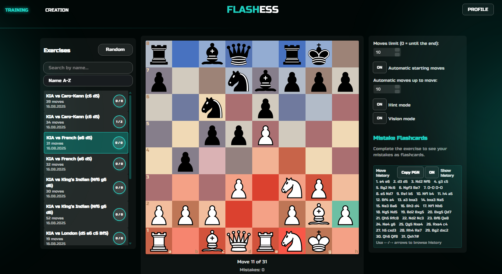 FlashSess - Chess Training Tool